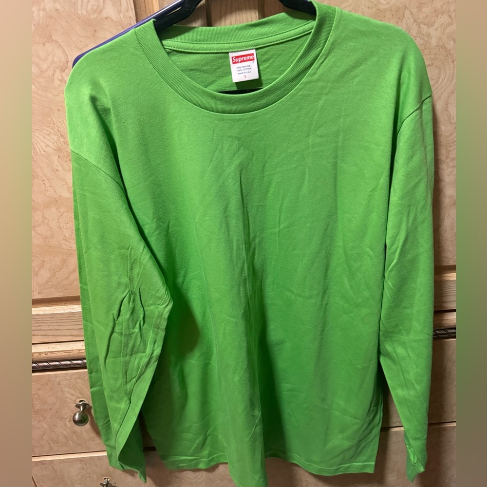 Supreme Green Long Sleeve T-Shirt Size Large